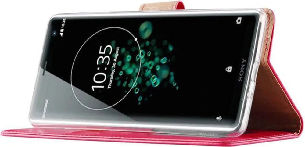 Sony Xperia XZ3 Hoesjes – Portemonnee Bookcase – Pasjeshouder – Magneetsluiting – Roze-Ilumina Benelux