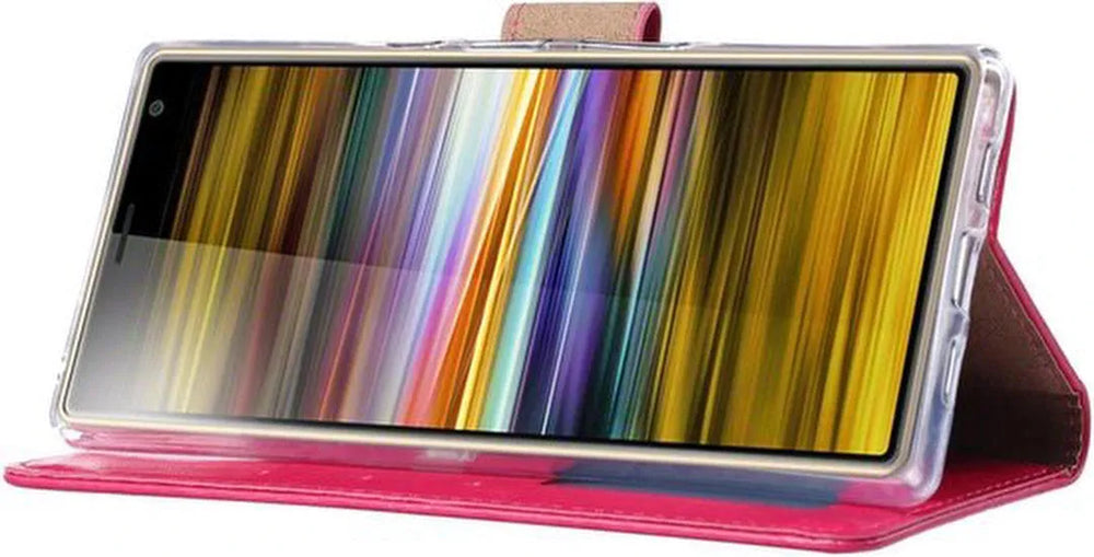 Sony Xperia 10 Plus Hoesjes – Bookcase Portemonnee – Pasjeshouder – Magneetsluiting – Roze-Ilumina Benelux