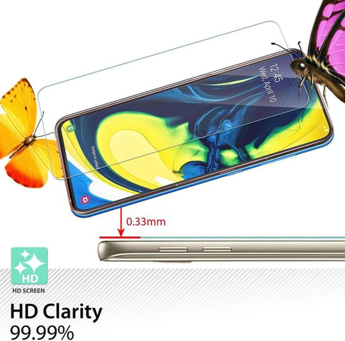 hoesje Geschikt voor: Samsung Galaxy A80 Portemonnee Roségoud met 2x Glas Screenprotector