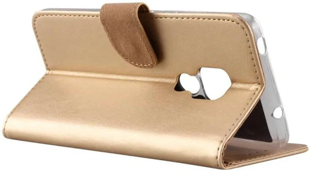Huawei Mate 20 Pro Hoesjes – Bookcase Portemonnee Hoes – Pasjeshouder – Magneetsluiting – Goud-Ilumina Benelux
