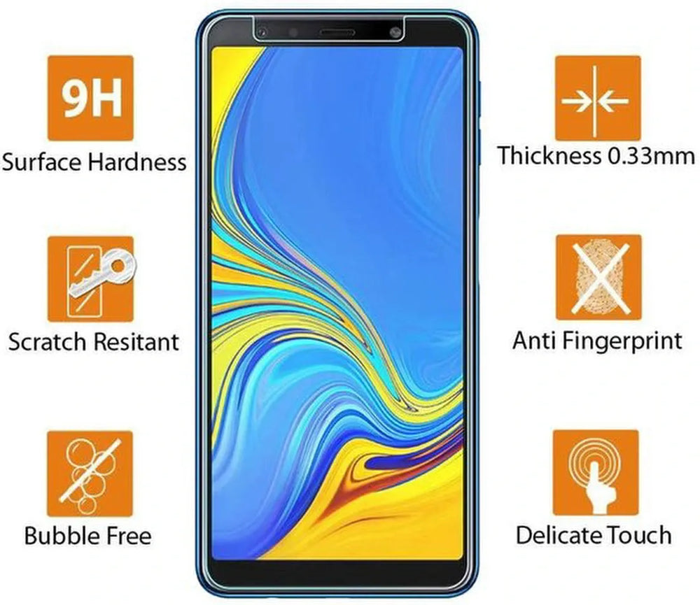 Samsung Galaxy A7 2018 Hoesjes – Portemonnee Hoes – Magneetsluiting – 2x Gehard Glas Screenprotector – Goud-Ilumina Benelux