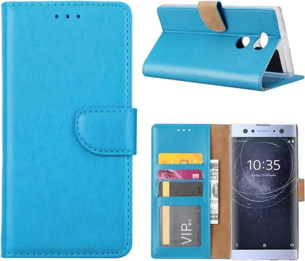 Sony Xperia XA2 Ultra Hoesjes – Portemonnee Hoes – Bookcase – Magneetsluiting – Turquoise-Ilumina Benelux