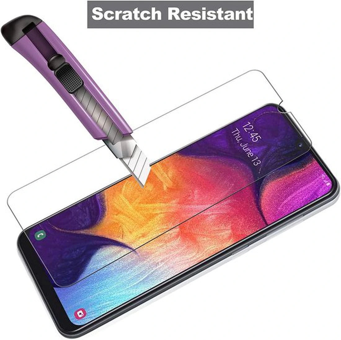 Bookcase hoesje Geschikt voor: Samsung Galaxy A50 / A50s / A30 Portemonnee Wit met 2x Glas Screenprotector