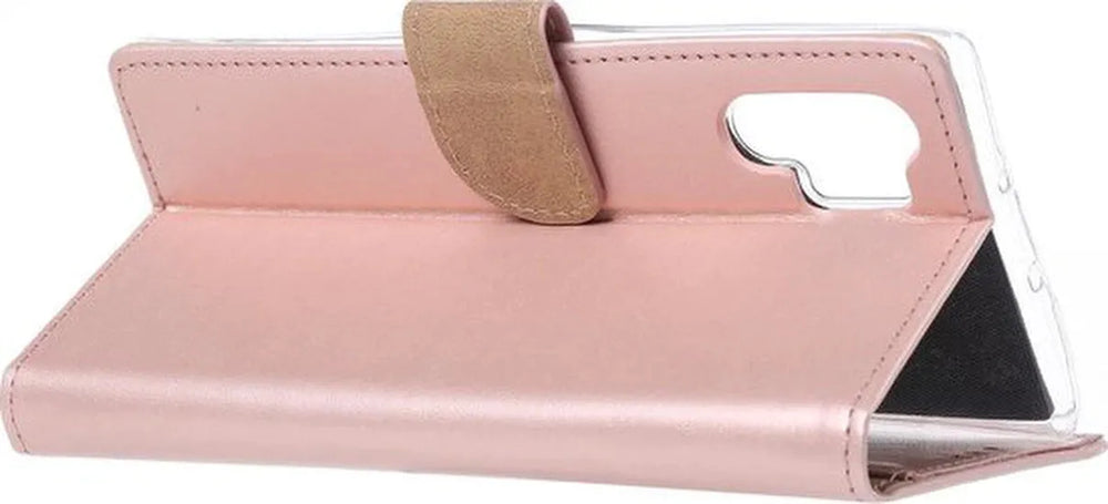 Samsung Galaxy Note 10 Plus Hoesjes – Bookcase Portemonnee Hoes – Pasjeshouder – Magneetsluiting – Roségoud-Ilumina Benelux