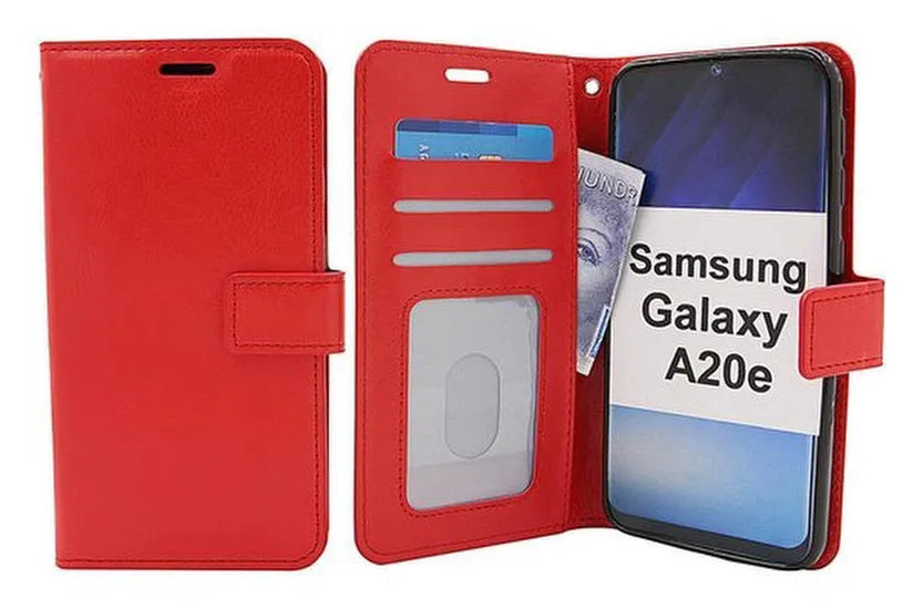 Samsung Galaxy A20E Hoesjes – Portemonnee Hoes – Pasjeshouder – Magneetsluiting – Rood-Ilumina Benelux