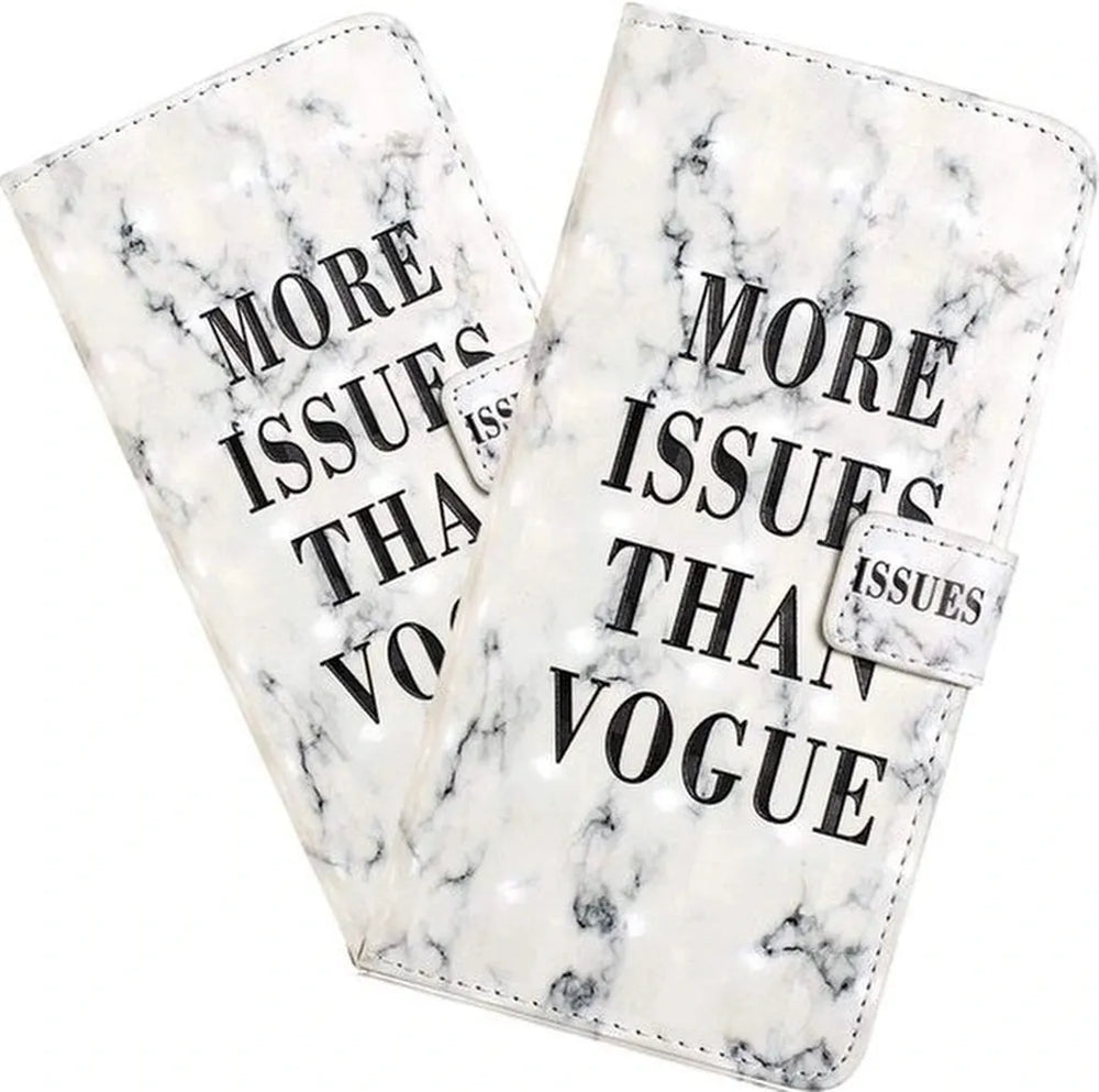 Huawei P Smart Plus 2018 Hoesjes – Portemonnee Bookcase – Pasjeshouder – Magneetsluiting – More Issues Than Vogue-Ilumina Benelux
