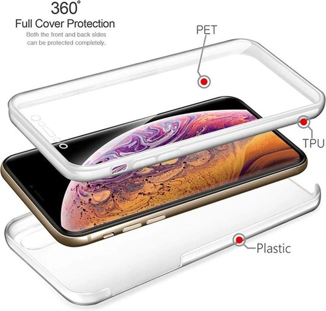 Samsung Galaxy J6 Plus 2018 Hoesjes – 360° Dubbelzijdig – Transparante Full Cover – Schokbestendig – Transparant