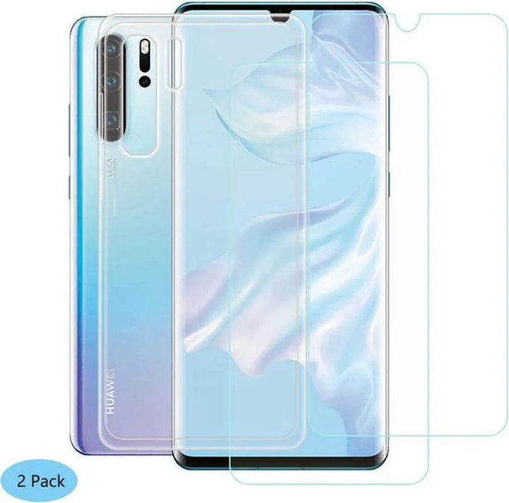 Huawei P30 Pro Hoesjes – Transparante TPU Siliconen Backcover – Soft Case – 2x Screenprotector Gehard Glas-Ilumina Benelux