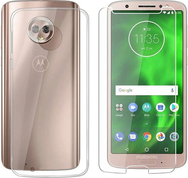 Motorola Moto G6 Hoesjes – Transparante TPU Siliconen Backcover – Soft Case – Inclusief 2x Screenprotector-Ilumina Benelux