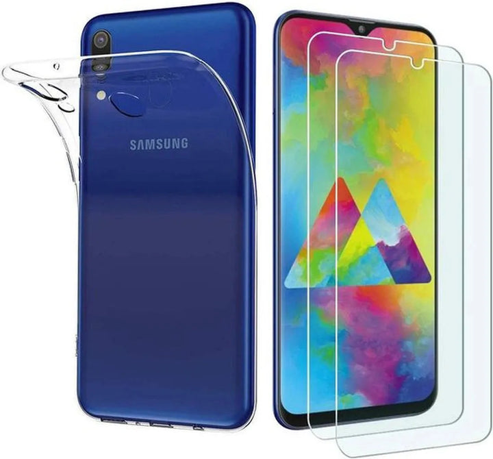 Samsung Galaxy M20 Hoesjes – Transparante TPU Siliconen Backcover – Soft Case – Inclusief 2x Screenprotector-Ilumina Benelux