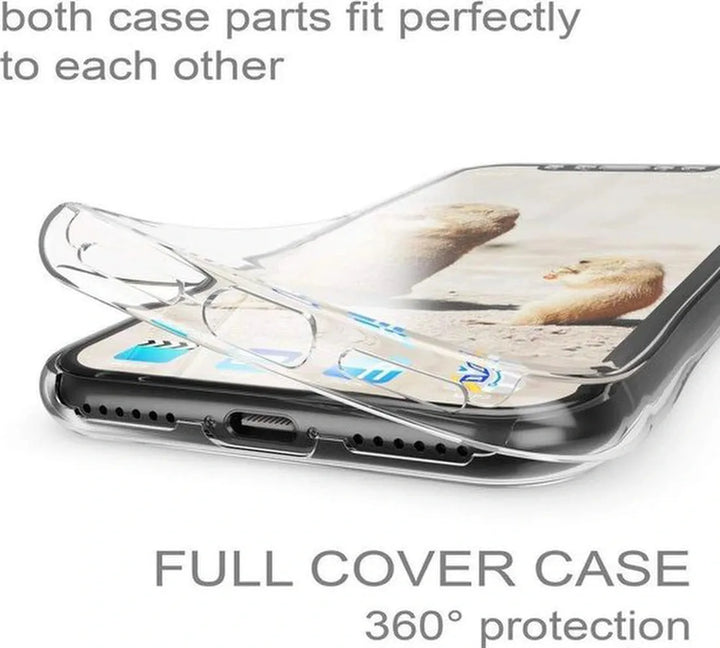 iPhone X/XS Hoesjes – Dubbelzijdig 360° Full Cover – Transparant – Schokbestendig – Helder Transparant-Ilumina Benelux