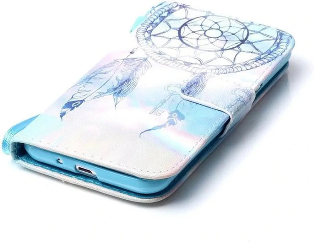 Samsung Galaxy S10E Hoesjes – Portemonnee Hoes – Dreamcatcher Design – Pasjeshouder – Magneetsluiting – Zwart-Ilumina Benelux