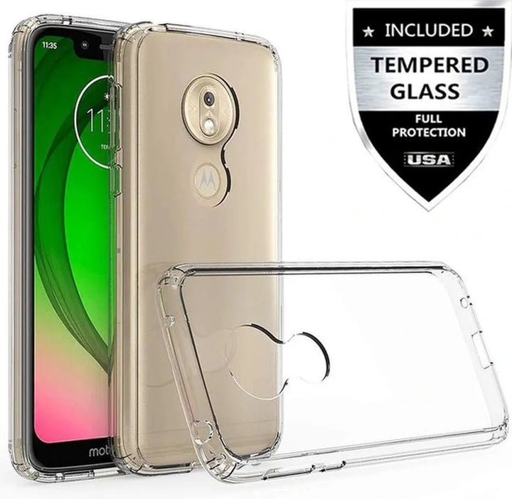 Motorola Moto G7 Power Hoesjes – Transparante TPU Siliconen Backcover – Soft Case – Inclusief 2x Screenprotector-Ilumina Benelux