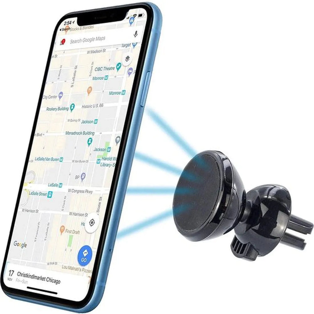 Telefoonhouder auto – Ventilatierooster – Magnetisch – Universeel – Zwart-Telefoonhouders-Ilumina Benelux
