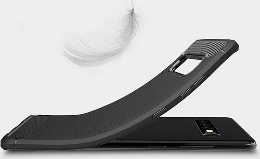 Brushed Backcover hoesje geschikt voor Samsung Galaxy S10 Plus - Zwart