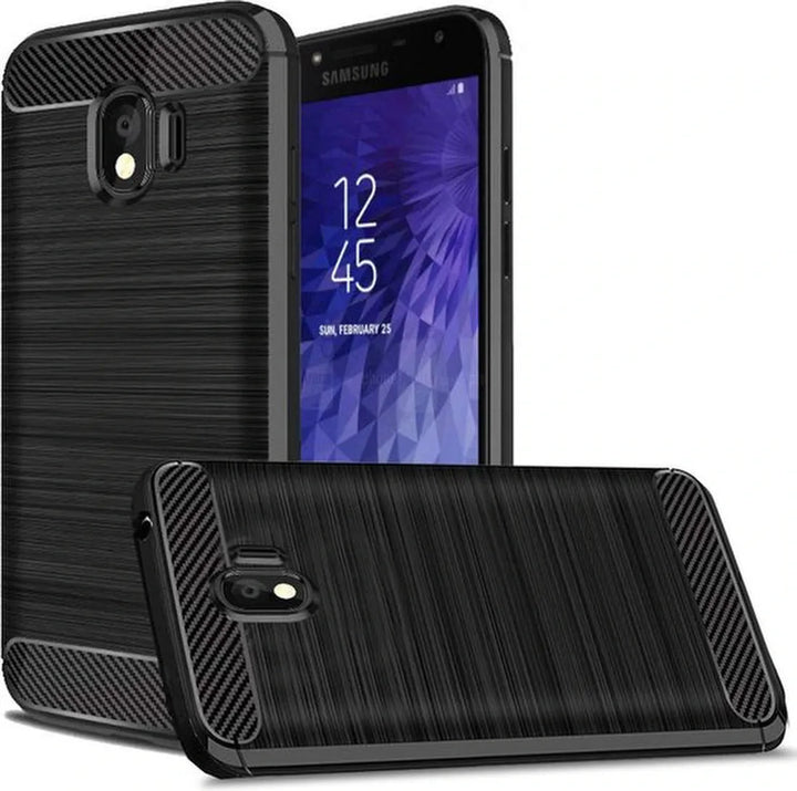 Samsung Galaxy J4 2018 Hoesjes – Brushed Backcover – Anti Kras – Zwart-Ilumina Benelux