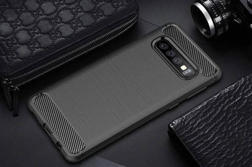 Samsung Galaxy S10 Hoesjes – Brushed Backcover – Slank Design – Zwart-Ilumina Benelux