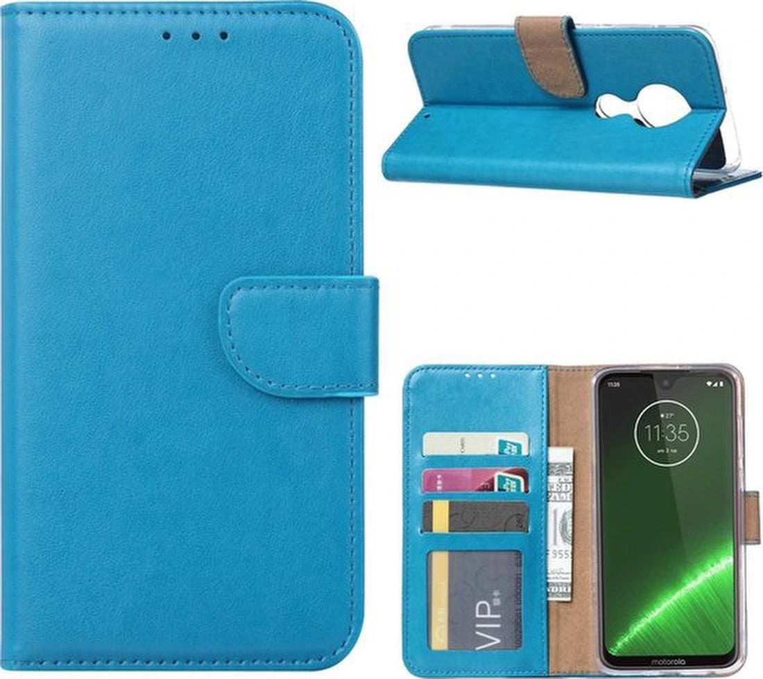 Bookcase Geschikt voor: Motorola Moto G7 Plus - Bookcase Turquoise - Portemonnee hoesje