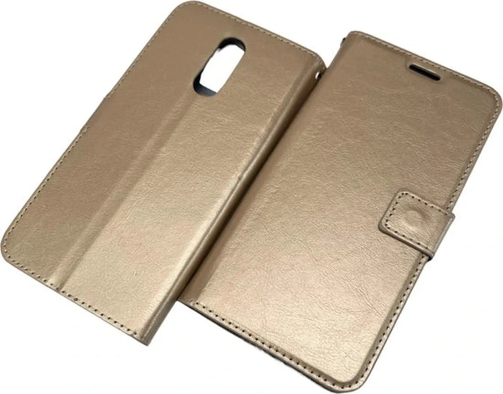 Nokia 3.2 Hoesjes – Bookcase Portemonnee Hoes – Pasjeshouder – Magneetsluiting – Goud-Ilumina Benelux