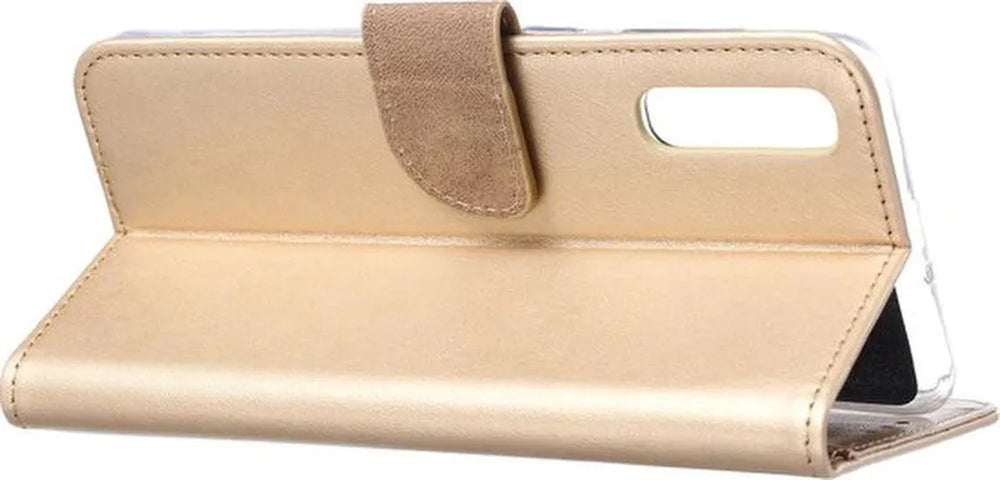 Samsung Galaxy A70/A70S Hoesjes – Portemonnee Hoes – Pasjeshouder – Magneetsluiting – Goud-Ilumina Benelux