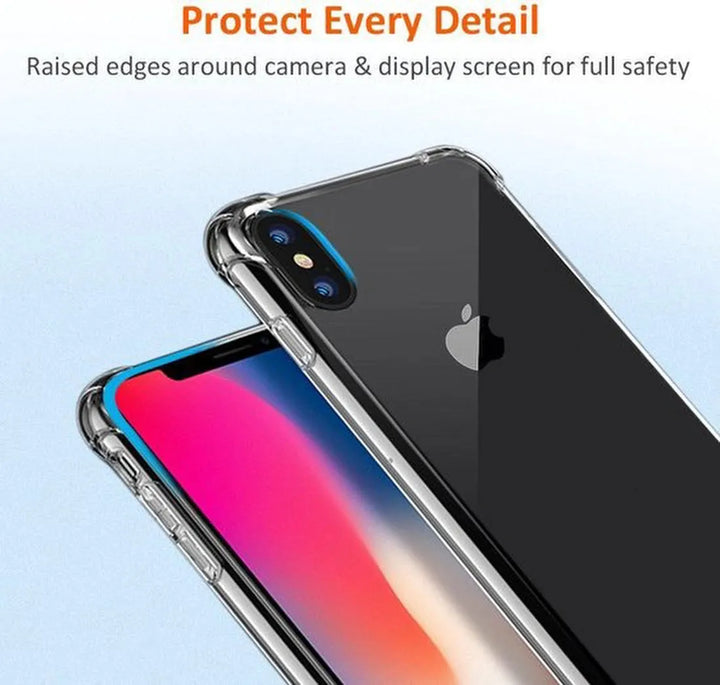 iPhone Xs Max Hoesjes – Anti-Shock Backcover – Schokbestendig – Transparant – Inclusief 2x Screenprotector-Ilumina Benelux