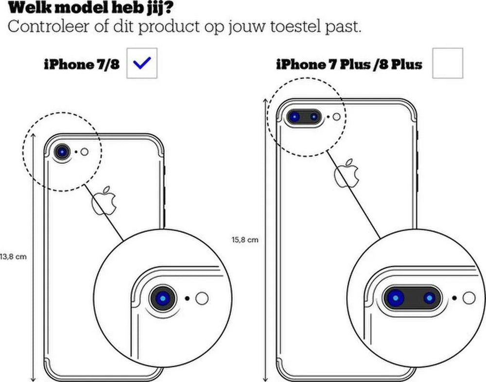 iPhone 7/8 Hoesjes – Transparante Backcover – Schokbestendig – Inclusief 2x Screenprotector-Ilumina Benelux