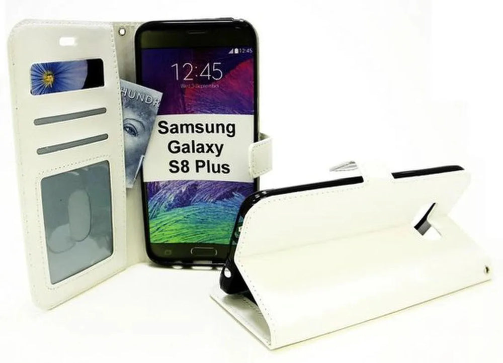 Samsung Galaxy S8 Plus Hoesjes – Portemonnee Hoes – Pasjeshouder – Magneetsluiting – Wit-Ilumina Benelux