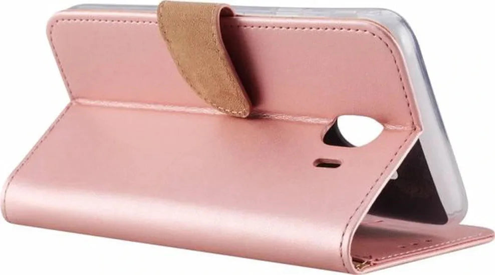 Samsung Galaxy J4 2018 Hoesjes – Portemonnee Hoes – Pasjeshouder – Magneetsluiting – Roségoud-Ilumina Benelux