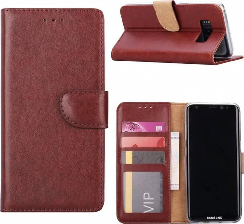Samsung Galaxy S8 Hoesjes – Portemonnee Hoes – Pasjeshouder – Magneetsluiting – Bruin-Ilumina Benelux