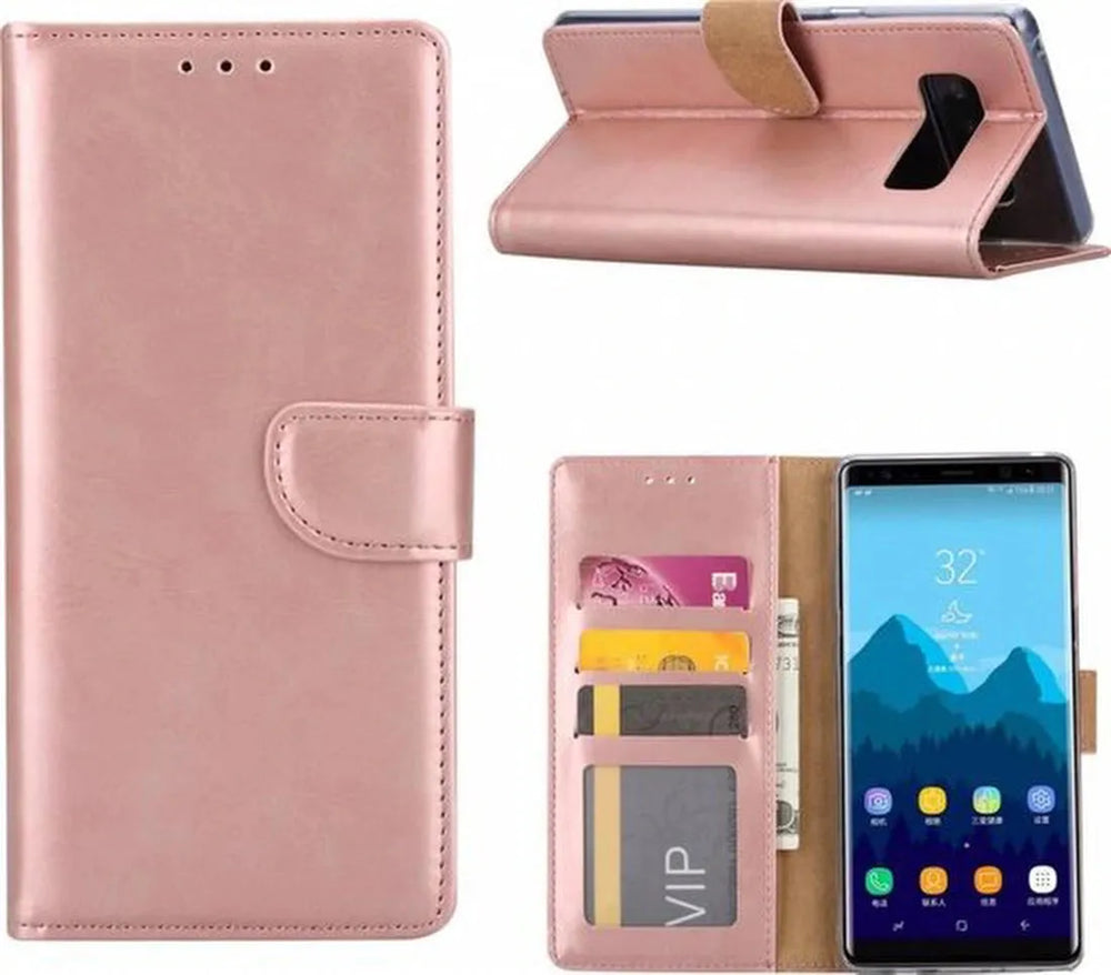Samsung Galaxy S8 Hoesjes – Portemonnee Bookcase – Pasjeshouder – Magneetsluiting – Roségoud-Ilumina Benelux