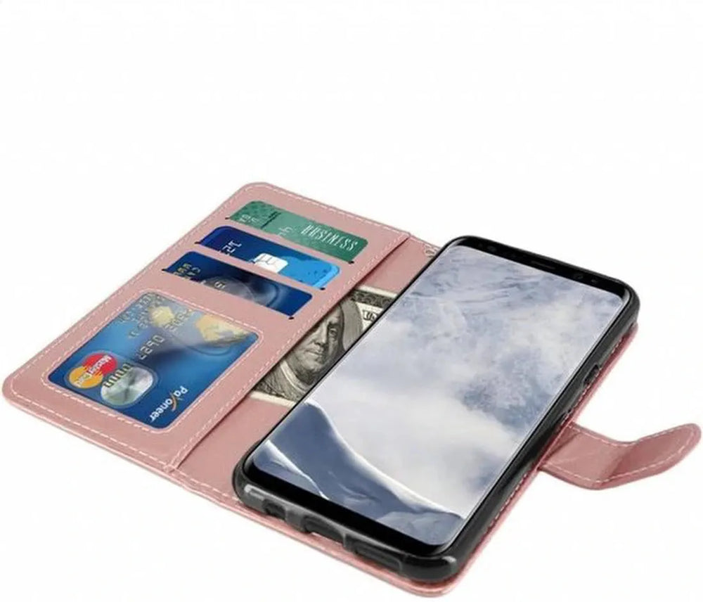 Samsung Galaxy S8 Hoesjes – Portemonnee Bookcase – Pasjeshouder – Magneetsluiting – Roségoud-Ilumina Benelux