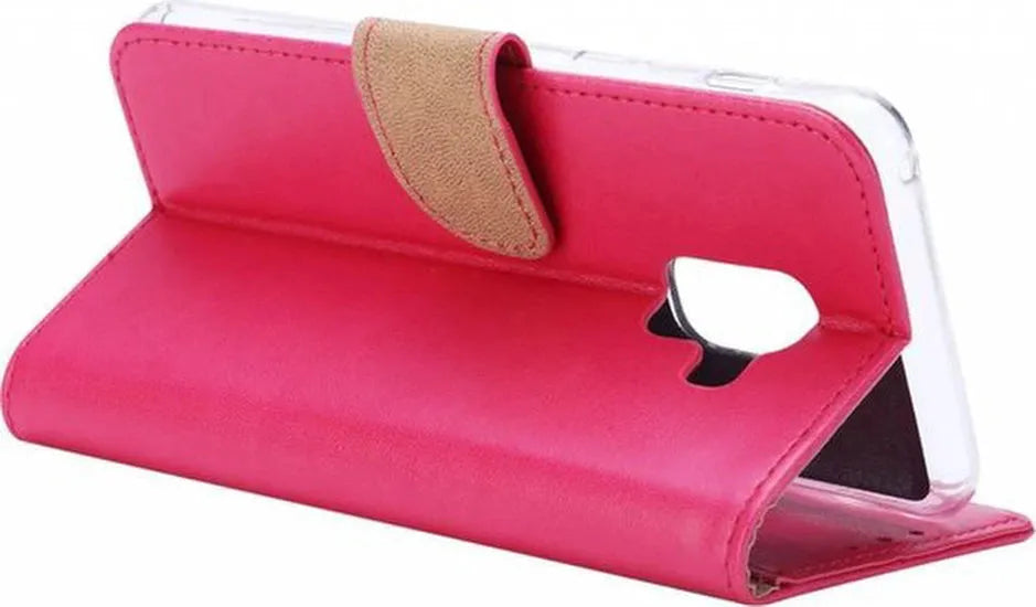 Samsung Galaxy A8 2018 Hoesjes – Portemonnee Hoes – Pasjeshouder – Magneetsluiting – Roze-Ilumina Benelux