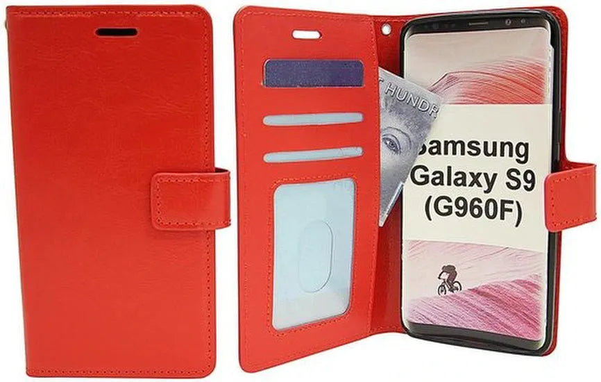 Samsung Galaxy S9 Hoesjes – Portemonnee Bookcase – Pasjeshouder – Magneetsluiting – Rood-Ilumina Benelux
