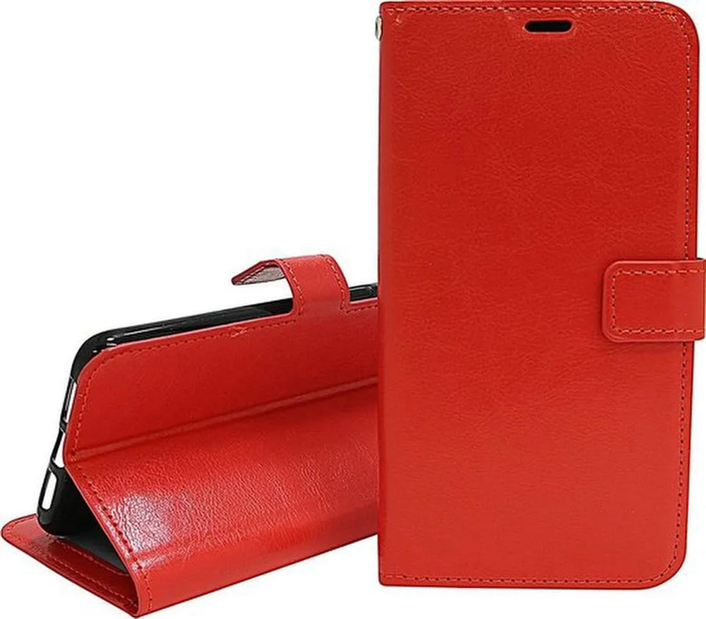 Nokia 5.1 Hoesjes – Portemonnee Hoes – Bookcase – Pasjeshouder – Rood-Ilumina Benelux