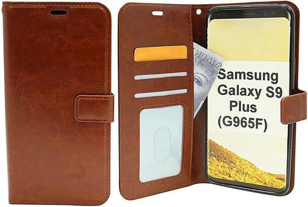 Samsung Galaxy S9 Plus Hoesjes – Portemonnee Hoes – Pasjeshouder – Bookcase – Bruin-Ilumina Benelux