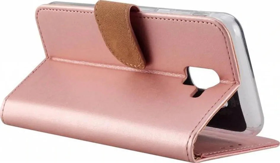 Samsung Galaxy J6 2018 Hoesjes – Portemonnee Hoes – Pasjeshouder – Magneetsluiting – Roségoud-Ilumina Benelux