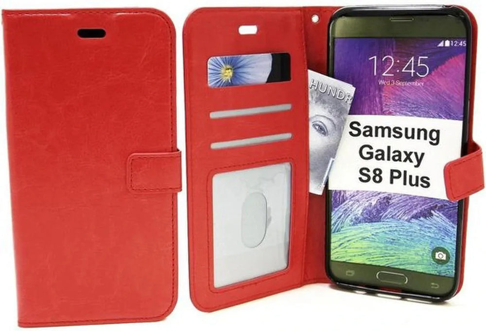 Samsung Galaxy S8 Plus Hoesjes – Portemonnee Hoes – Pasjeshouder – Bookcase – Rood-Ilumina Benelux