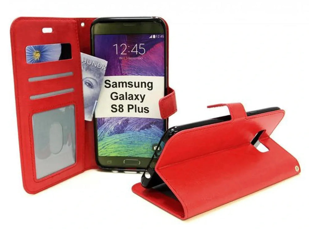 Samsung Galaxy S8 Plus Hoesjes – Portemonnee Hoes – Pasjeshouder – Bookcase – Rood-Ilumina Benelux