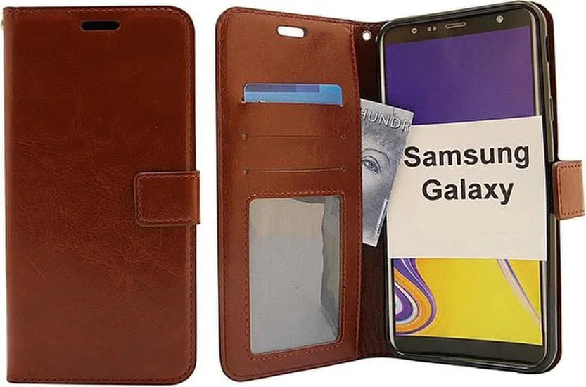 Samsung Galaxy J4 Plus 2018 Hoesjes – Portemonnee Hoes – Pasjeshouder – Bookcase – Bruin-Ilumina Benelux