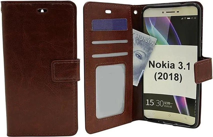 Nokia 2.1 Hoesjes – Bookcase Portemonnee Hoes – Pasjeshouder – Magneetsluiting – Bruin-Ilumina Benelux