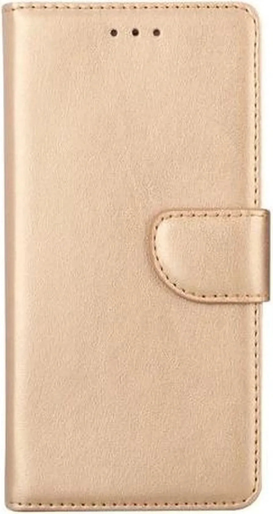 Motorola Moto E5 Hoesjes – Portemonnee Hoes – Pasjeshouder – Magneetsluiting – Goud-Ilumina Benelux