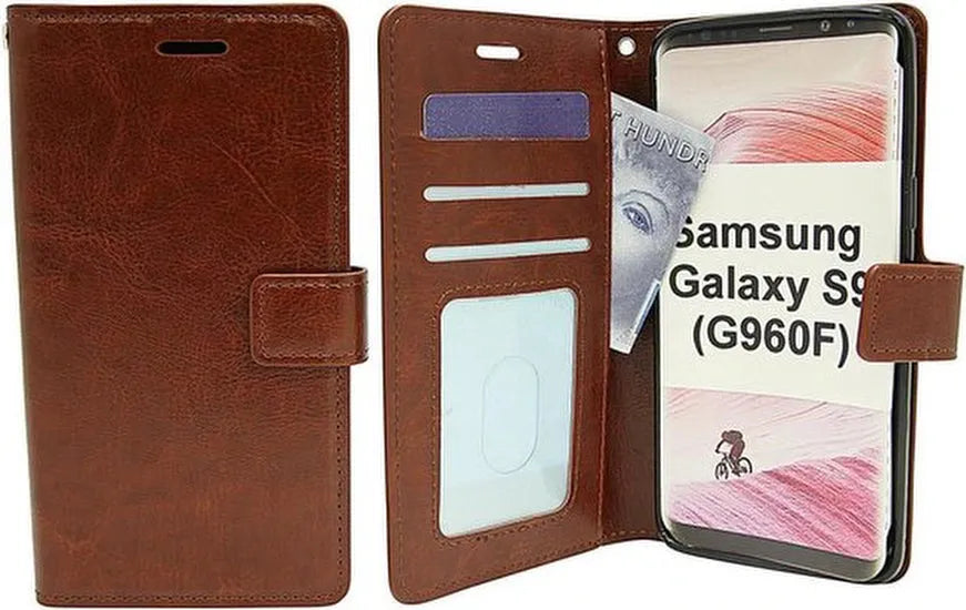 Samsung Galaxy S9 Hoesjes – Portemonnee Hoes – Bookcase – Pasjeshouder – Bruin-Ilumina Benelux