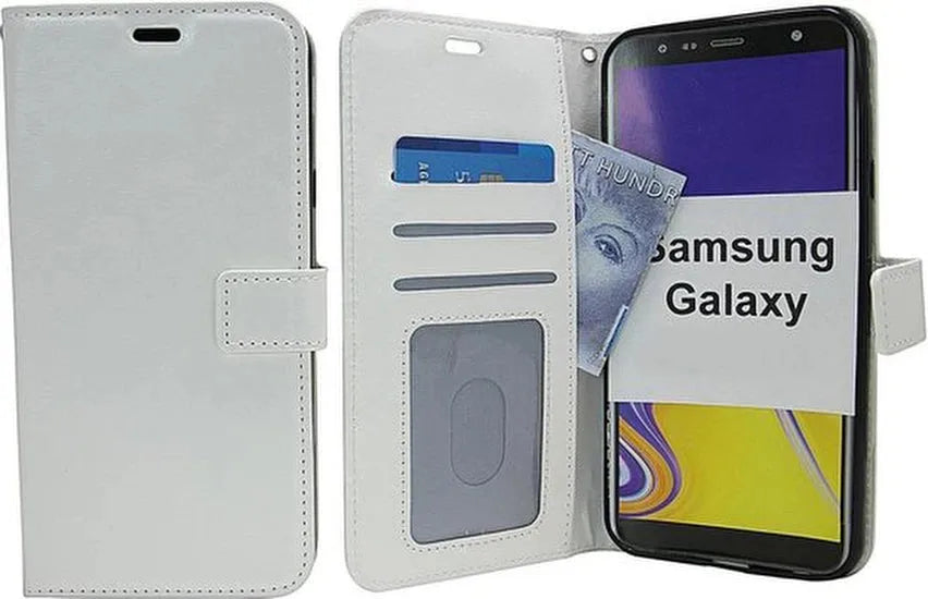 Samsung Galaxy J4 Plus 2018 Hoesjes – Portemonnee Hoes – Pasjeshouder – Magneetsluiting – Wit-Ilumina Benelux