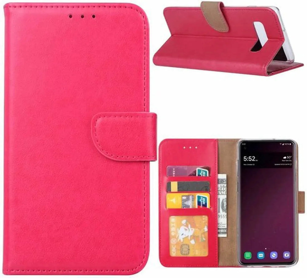 Samsung Galaxy S10 Hoesjes – Portemonnee Hoes – Bookcase – Pasjeshouder – Roze-Ilumina Benelux