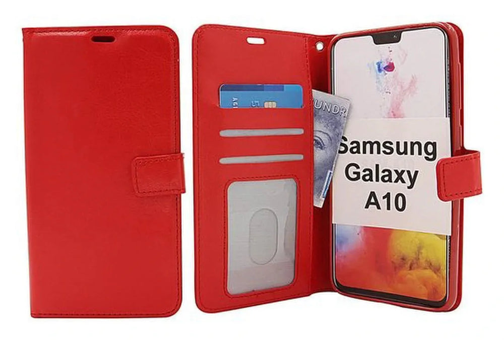 Samsung Galaxy A10 Hoesjes – Portemonnee Hoes – Pasjeshouder – Magneetsluiting – Rood-Ilumina Benelux