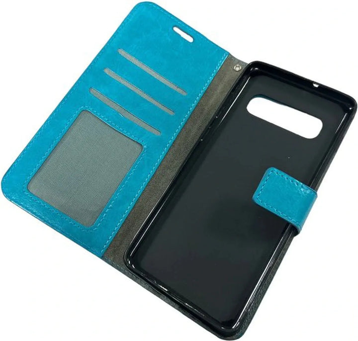Samsung Galaxy S8 Plus Hoesjes – Portemonnee Hoes – Magneetsluiting – Pasjeshouder – Turquoise-Ilumina Benelux