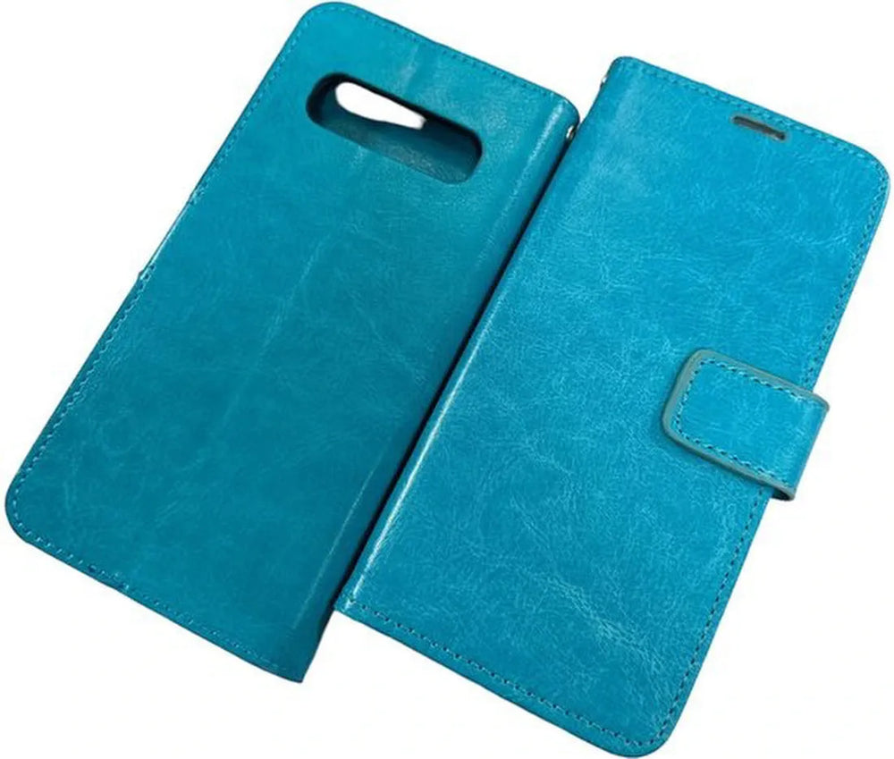 Samsung Galaxy S8 Plus Hoesjes – Portemonnee Hoes – Magneetsluiting – Pasjeshouder – Turquoise-Ilumina Benelux