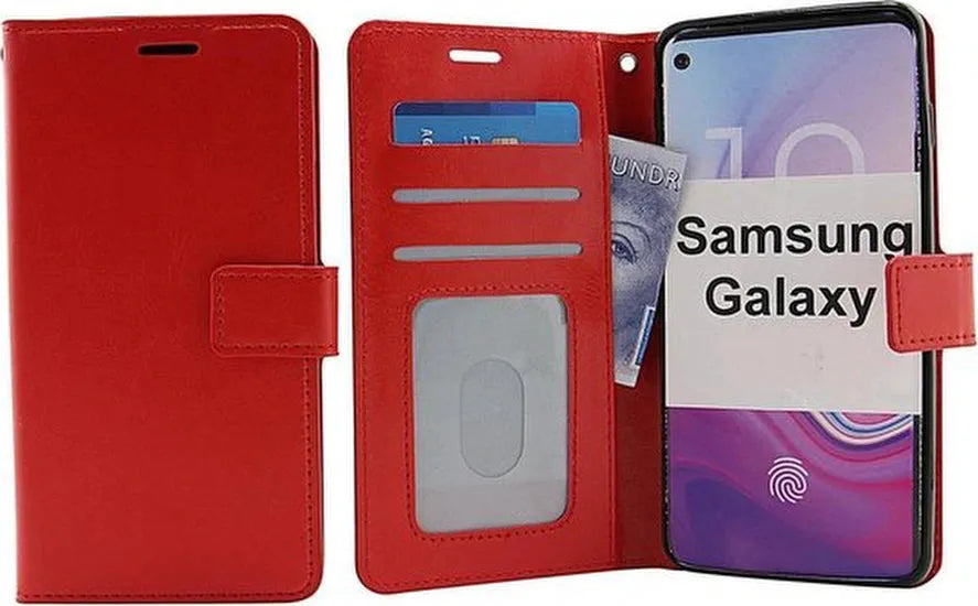 Samsung Galaxy S10E Hoesjes – Portemonnee Hoes – Pasjeshouder – Magneetsluiting – Rood-Ilumina Benelux