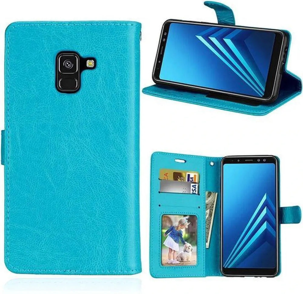Samsung Galaxy A6 2018 Hoesjes – Portemonnee Hoes – Pasjeshouder – Magneetsluiting – Turquoise-Ilumina Benelux