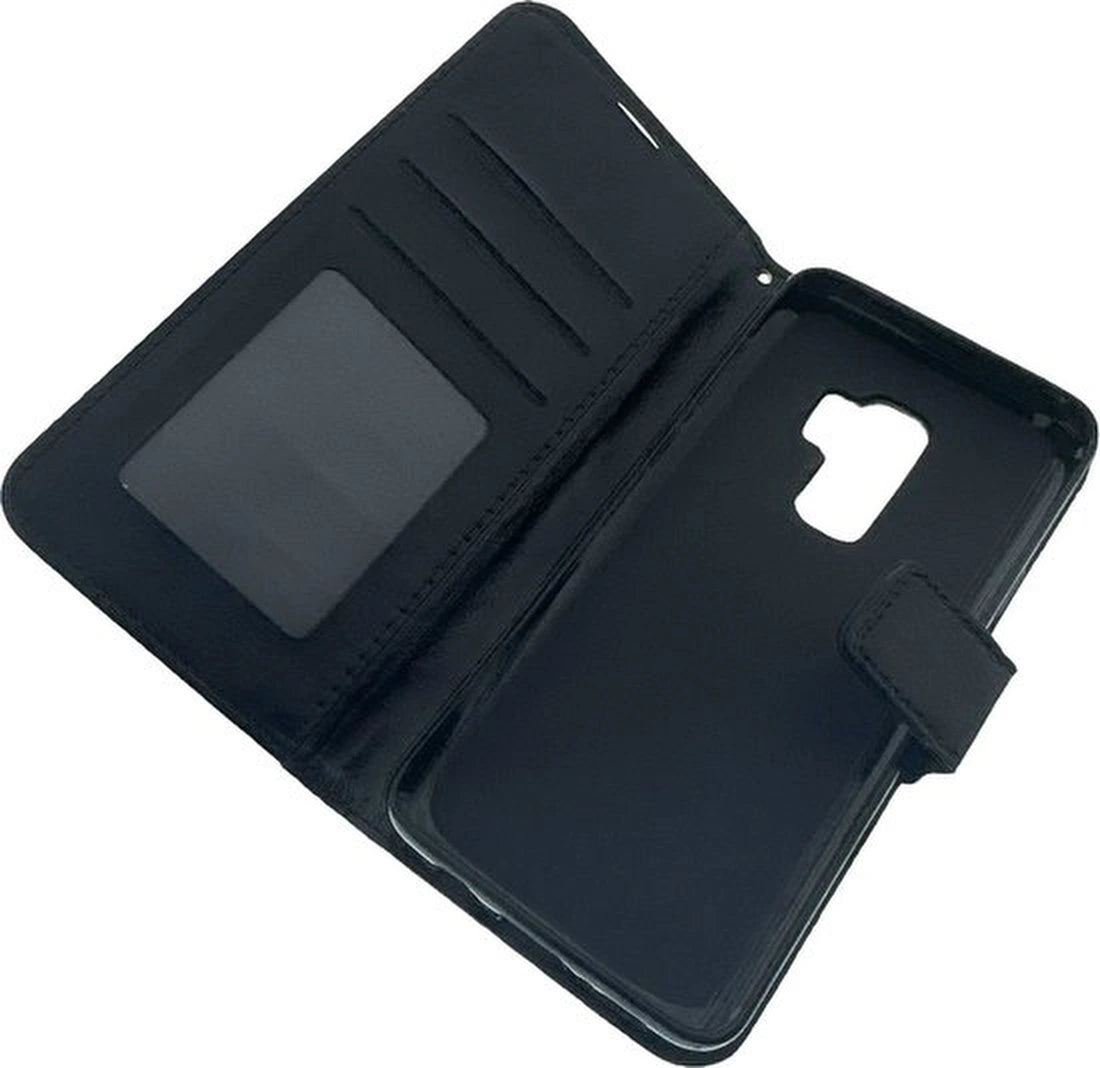 Samsung Galaxy A6 2018 Hoesjes – Portemonnee Hoes – Pasjeshouder – Magneetsluiting – Zwart